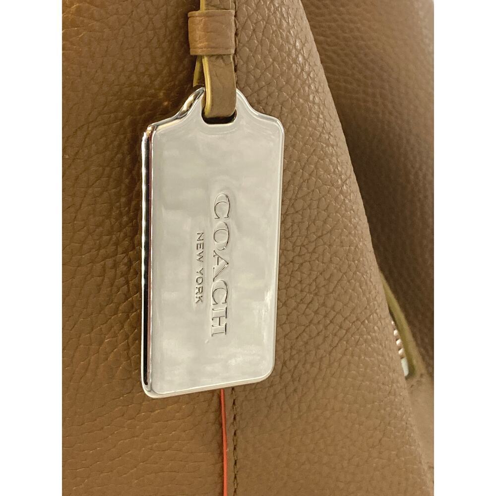 COACH 37721 LARGE BROWN, PINK PEBBLED LEATHER SHOULDER BAG - Picture 2 of 16